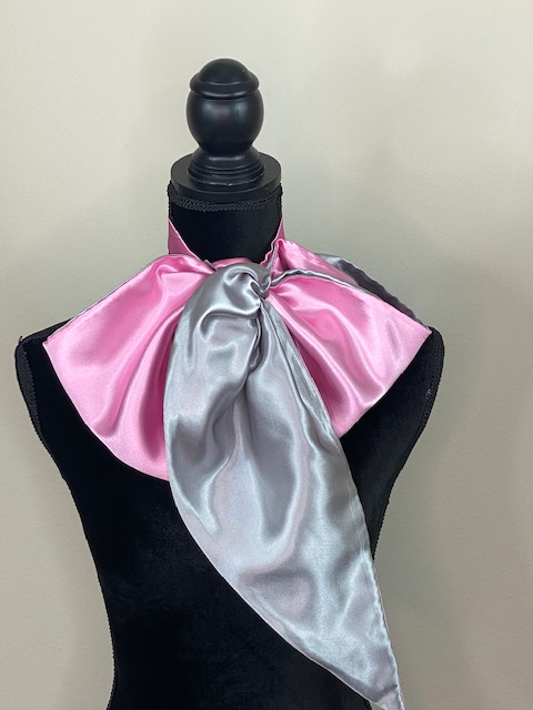 Two-Toned Fishtail Chic Neckerchief - Pink & Silver Pearls