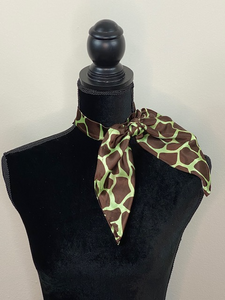 Traditional Neckerchief - Mint Chocolate Giraffes