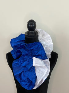 Two-Toned Ruffle Collar - Hues Blue and Whimsical White