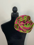 Poised in Pink and Green - Ruffle Collar